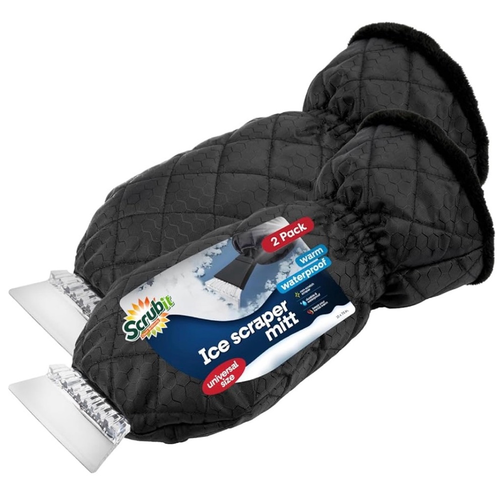 SCRUBIT Ice Scraper with Glove [2 Pack]